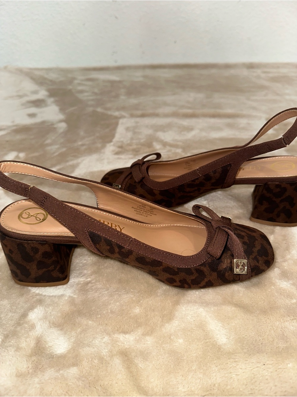 Sam & Libby Brown Leopard Print Slingback Flats with Bow Accent - Picture 3 of 6